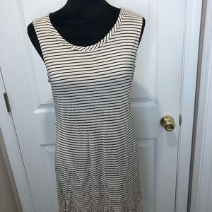 Cream and black striped tank dress size x large